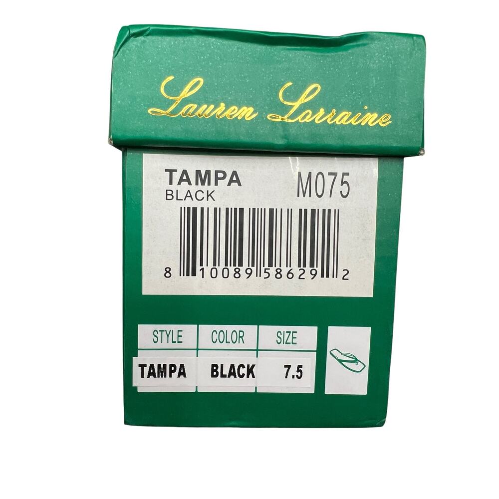 Lauren Lorraine Black Square Toe Thong Sandals 7.5 Minimalist Y2K NIB - Picture 6 of 6